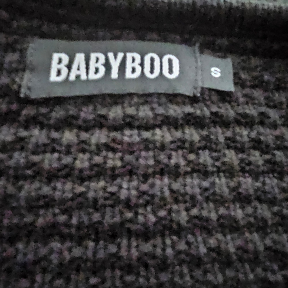 Babyboo Arabella Black Crochet Knit Halter Midi Dress Side Cutouts Women Small - Picture 11 of 11